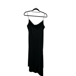 Karl Lagerfeld Elegant Black Spaghetti Strap Dress